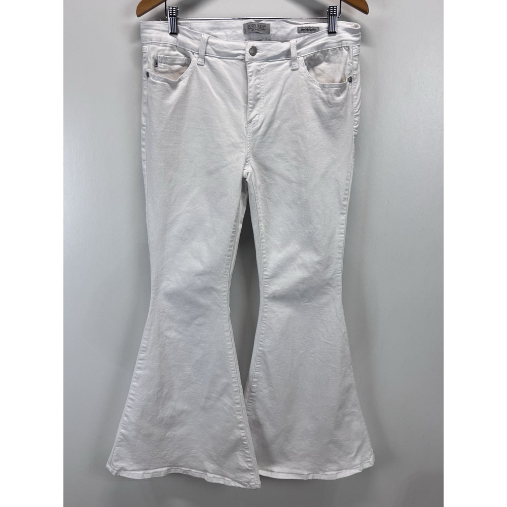 Judy Blue Super Flare Fit Jeans Sz 15 32 White Stretch Bell Bottoms Women's